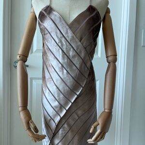 Michelle Mason Velvet Bias Stripe Wrap Dress – Size 0